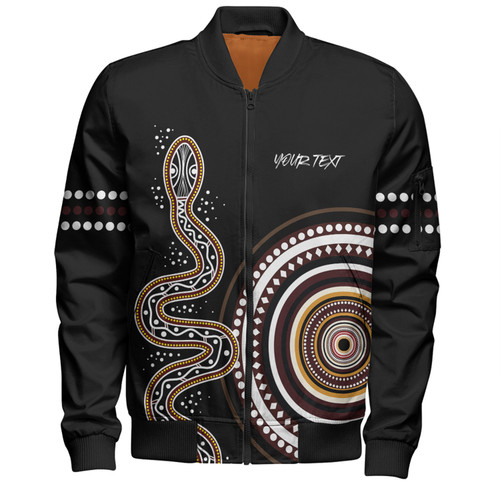 Australia Rainbow Serpent Aboriginal Custom Bomber Jacket - Dreamtime Mother of Life Black Bomber Jacket Australia Rainbow Serpent Aboriginal Custom Bomber Jacket - Dreamtime Mother of Life Black Bomber Jacket