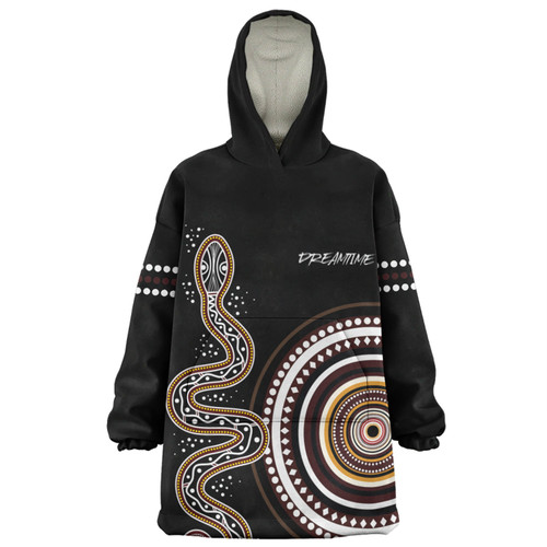 Australia Rainbow Serpent Aboriginal Custom Snug Hoodie - Dreamtime Mother of Life Black Snug Hoodie