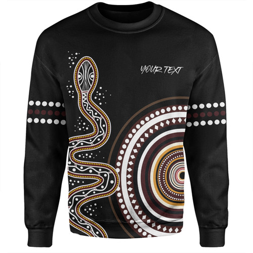 Australia Rainbow Serpent Aboriginal Custom Sweatshirt - Dreamtime Mother of Life Black Sweatshirt
