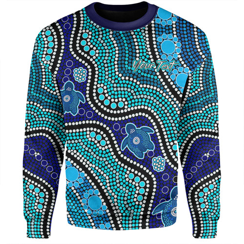Australia Turtles Aboriginal Custom Sweatshirt - Dreamtime River And Turtles Dot Art Painting Sweatshirt Australia Turtles Aboriginal Custom Sweatshirt - Dreamtime River And Turtles Dot Art Painting Sweatshirt