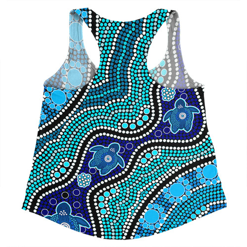 Australia Turtles Aboriginal Custom Women Racerback Singlet - Dreamtime River And Turtles Dot Art Painting Women Racerback Singlet Australia Turtles Aboriginal Custom Women Racerback Singlet - Dreamtime River And Turtles Dot Art Painting Women Racerback Singlet