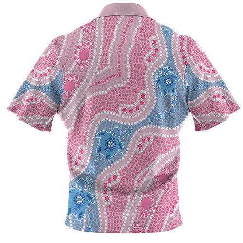 Australia Personalised Aboriginal Custom Polo Shirt - River And Turtles Dot Art Painting Pink Polo Shirt Australia Personalised Aboriginal Custom Polo Shirt - River And Turtles Dot Art Painting Pink Polo Shirt