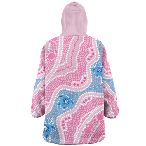 Australia Personalised Aboriginal Custom Snug Hoodie - River And Turtles Dot Art Painting Pink Snug Hoodie Australia Personalised Aboriginal Custom Snug Hoodie - River And Turtles Dot Art Painting Pink Snug Hoodie