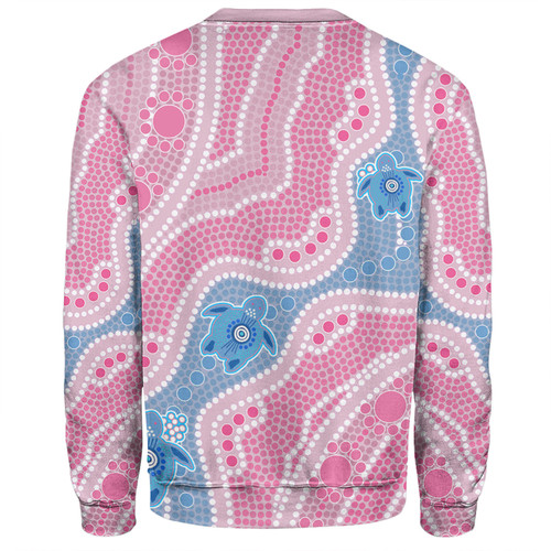 Australia Personalised Aboriginal Custom Sweatshirt - River And Turtles Dot Art Painting Pink Sweatshirt Australia Personalised Aboriginal Custom Sweatshirt - River And Turtles Dot Art Painting Pink Sweatshirt
