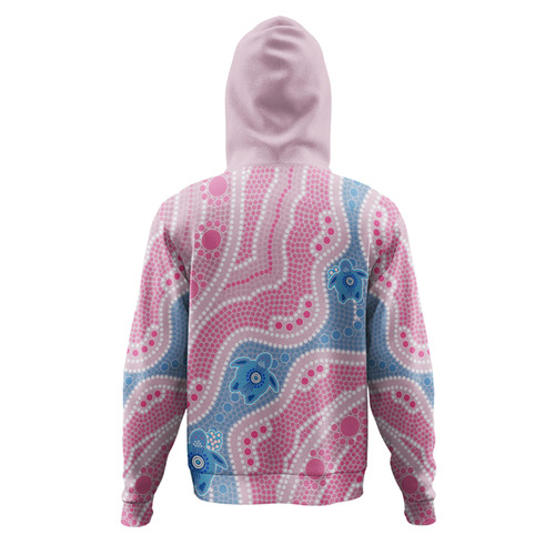 Australia Turtles Aboriginal Custom Hoodie - Dreamtime River And Turtles Dot Art Painting Pink Hoodie Australia Turtles Aboriginal Custom Hoodie - Dreamtime River And Turtles Dot Art Painting Pink Hoodie