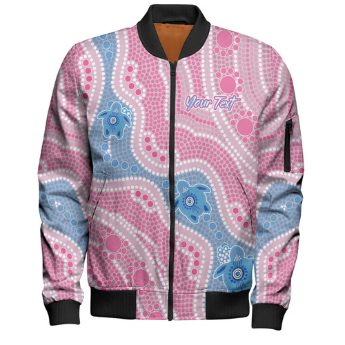 Australia Turtles Aboriginal Custom Bomber Jacket - Dreamtime River And Turtles Dot Art Painting Pink Bomber Jacket Australia Turtles Aboriginal Custom Bomber Jacket - Dreamtime River And Turtles Dot Art Painting Pink Bomber Jacket