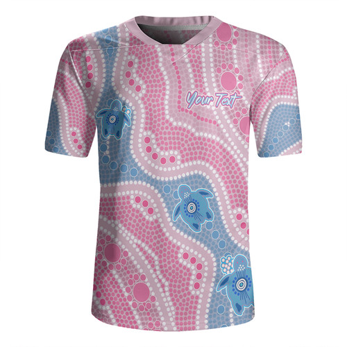 Australia Turtles Aboriginal Custom Rugby Jersey - Dreamtime River And Turtles Dot Art Painting Pink Rugby Jersey Australia Turtles Aboriginal Custom Rugby Jersey - Dreamtime River And Turtles Dot Art Painting Pink Rugby Jersey