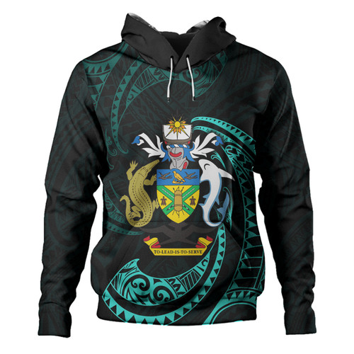 Australia South Sea Islanders Hoodie - Solomon Islands Turquoise Tribal Wave Pattern Hoodie