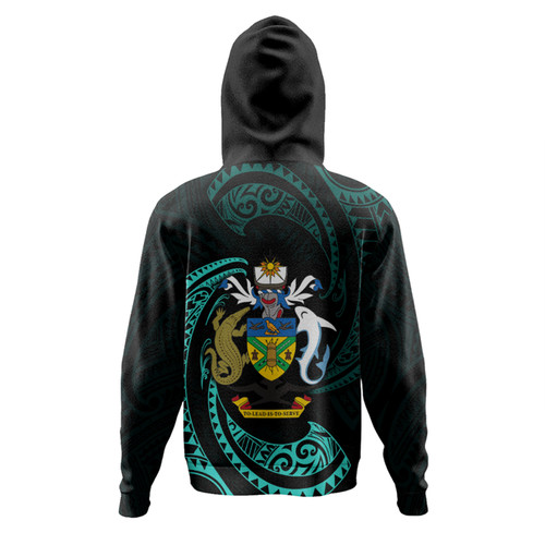 Australia South Sea Islanders Hoodie - Solomon Islands Turquoise Tribal Wave Pattern Hoodie Australia South Sea Islanders Hoodie - Solomon Islands Turquoise Tribal Wave Pattern Hoodie
