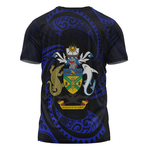Australia South Sea Islanders T-shirt - Solomon Islands Blue Tribal Wave Pattern T-shirt Australia South Sea Islanders T-shirt - Solomon Islands Blue Tribal Wave Pattern T-shirt