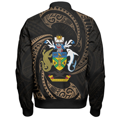 Australia South Sea Islanders Bomber Jacket - Solomon Islands Gold Tribal Wave Pattern Bomber Jacket Australia South Sea Islanders Bomber Jacket - Solomon Islands Gold Tribal Wave Pattern Bomber Jacket