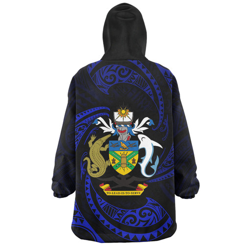 Australia South Sea Islanders Snug Hoodie - Solomon Islands Blue Tribal Wave Pattern Snug Hoodie Australia South Sea Islanders Snug Hoodie - Solomon Islands Blue Tribal Wave Pattern Snug Hoodie