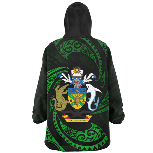 Australia South Sea Islanders Snug Hoodie - Solomon Islands Green Tribal Wave Pattern Snug Hoodie Australia South Sea Islanders Snug Hoodie - Solomon Islands Green Tribal Wave Pattern Snug Hoodie