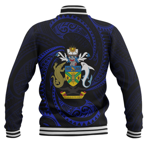 Australia South Sea Islanders Baseball Jacket - Solomon Islands Blue Tribal Wave Pattern Baseball Jacket Australia South Sea Islanders Baseball Jacket - Solomon Islands Blue Tribal Wave Pattern Baseball Jacket