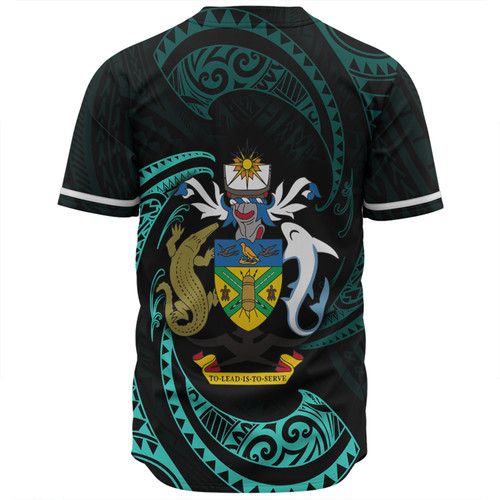 Australia South Sea Islanders Baseball Shirt - Solomon Islands Turquoise Tribal Wave Pattern Baseball Shirt Australia South Sea Islanders Baseball Shirt - Solomon Islands Turquoise Tribal Wave Pattern Baseball Shirt