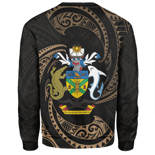 Australia South Sea Islanders Sweatshirt - Solomon Islands Gold Tribal Wave Pattern Sweatshirt Australia South Sea Islanders Sweatshirt - Solomon Islands Gold Tribal Wave Pattern Sweatshirt