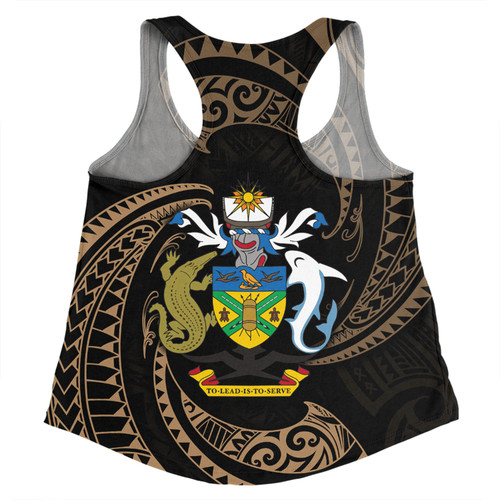 Australia South Sea Islanders Women Racerback Singlet - Solomon Islands Gold Tribal Wave Pattern Women Racerback Singlet Australia South Sea Islanders Women Racerback Singlet - Solomon Islands Gold Tribal Wave Pattern Women Racerback Singlet
