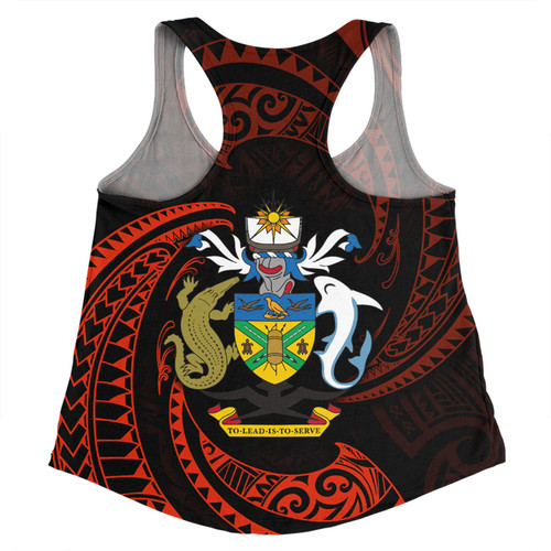 Australia South Sea Islanders Women Racerback Singlet - Solomon Islands Red Tribal Wave Pattern Women Racerback Singlet Australia South Sea Islanders Women Racerback Singlet - Solomon Islands Red Tribal Wave Pattern Women Racerback Singlet