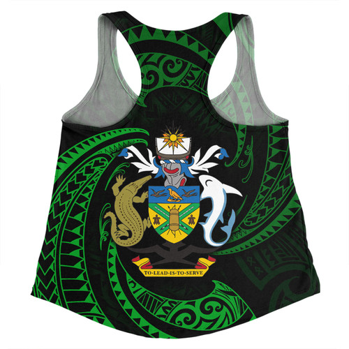 Australia South Sea Islanders Women Racerback Singlet - Solomon Islands Green Tribal Wave Pattern Women Racerback Singlet Australia South Sea Islanders Women Racerback Singlet - Solomon Islands Green Tribal Wave Pattern Women Racerback Singlet