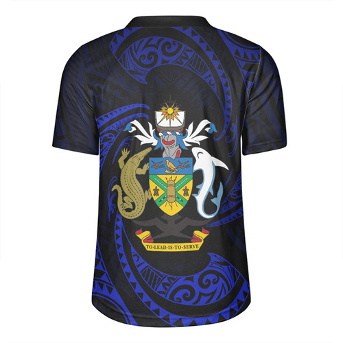 Australia South Sea Islanders Rugby Jersey - Solomon Islands Blue Tribal Wave Pattern Rugby Jersey Australia South Sea Islanders Rugby Jersey - Solomon Islands Blue Tribal Wave Pattern Rugby Jersey