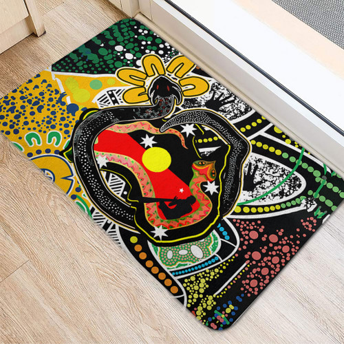 Australia Rainbow Serpent Aboriginal Doormat - Dreamtime Rainbow Serpent Creates Australia Doormat Australia Rainbow Serpent Aboriginal Doormat - Dreamtime Rainbow Serpent Creates Australia Doormat