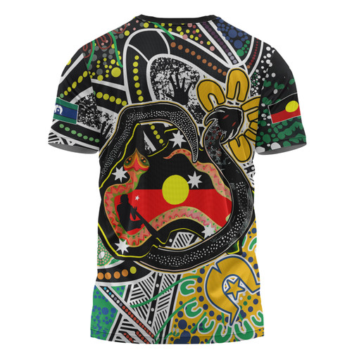 Australia Rainbow Serpent Aboriginal T-shirt - Dreamtime Rainbow Serpent Creates Australia T-shirt Australia Rainbow Serpent Aboriginal T-shirt - Dreamtime Rainbow Serpent Creates Australia T-shirt
