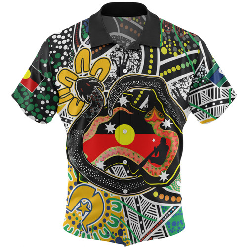 Australia Rainbow Serpent Aboriginal Hawaiian Shirt - Dreamtime Rainbow Serpent Creates Australia Hawaiian Shirt