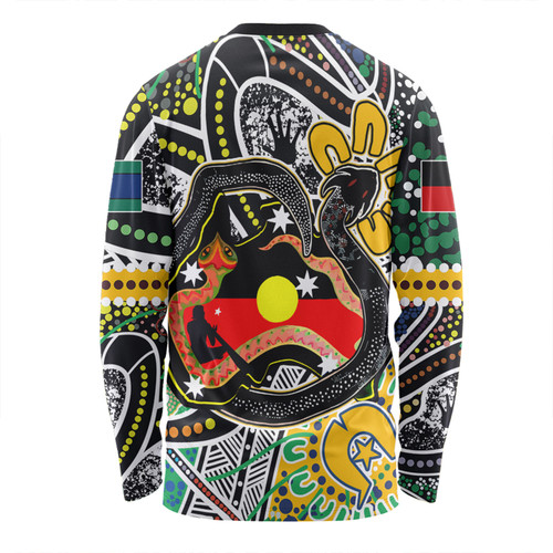 Australia Rainbow Serpent Aboriginal Long Sleeve T-shirt - Dreamtime Rainbow Serpent Creates Australia Long Sleeve T-shirt Australia Rainbow Serpent Aboriginal Long Sleeve T-shirt - Dreamtime Rainbow Serpent Creates Australia Long Sleeve T-shirt