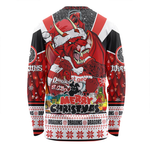 St. George Illawarra Dragons Christmas Custom Long Sleeve T-shirt - Dragons Santa Aussie Big Things Long Sleeve T-shirt St. George Illawarra Dragons Christmas Custom Long Sleeve T-shirt - Dragons Santa Aussie Big Things Long Sleeve T-shirt
