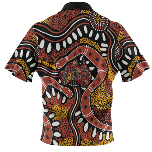 Australia Rainbow Serpent Aboriginal Polo Shirt - Aboriginal Dot Art Snake Artwork Polo Shirt Australia Rainbow Serpent Aboriginal Polo Shirt - Aboriginal Dot Art Snake Artwork Polo Shirt