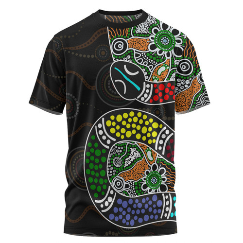 Australia Rainbow Serpent Aboriginal T-shirt - Dreamtime Rainbow Serpent Contemporary Style T-shirt