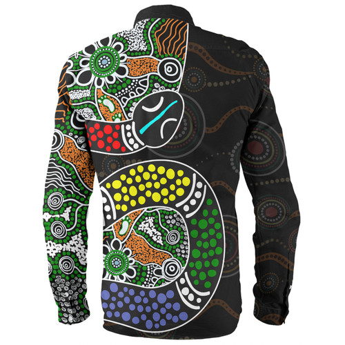 Australia Rainbow Serpent Aboriginal Long Sleeve Shirt - Dreamtime Rainbow Serpent Contemporary Style Long Sleeve Shirt Australia Rainbow Serpent Aboriginal Long Sleeve Shirt - Dreamtime Rainbow Serpent Contemporary Style Long Sleeve Shirt