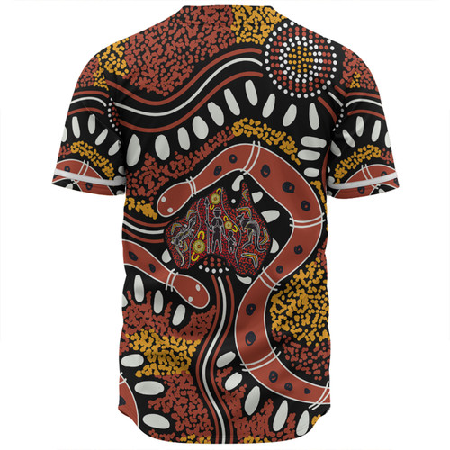 Australia Rainbow Serpent Aboriginal Baseball Shirt - Aboriginal Dot Art Snake Artwork Baseball Shirt Australia Rainbow Serpent Aboriginal Baseball Shirt - Aboriginal Dot Art Snake Artwork Baseball Shirt
