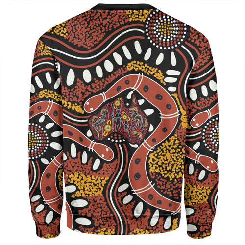 Australia Rainbow Serpent Aboriginal Sweatshirt - Aboriginal Dot Art Snake Artwork Sweatshirt Australia Rainbow Serpent Aboriginal Sweatshirt - Aboriginal Dot Art Snake Artwork Sweatshirt