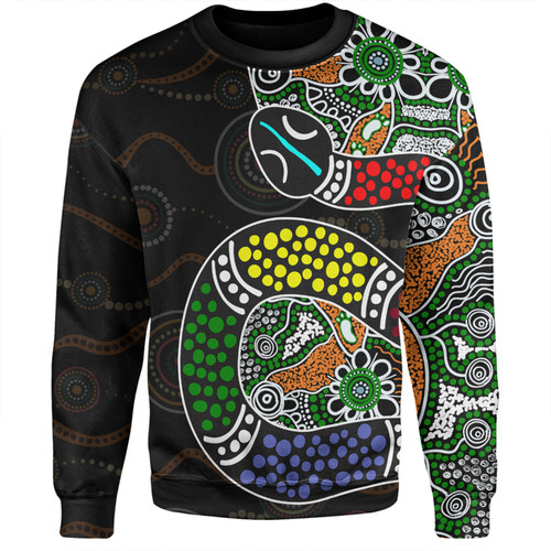 Australia Rainbow Serpent Aboriginal Sweatshirt - Dreamtime Rainbow Serpent Contemporary Style Sweatshirt
