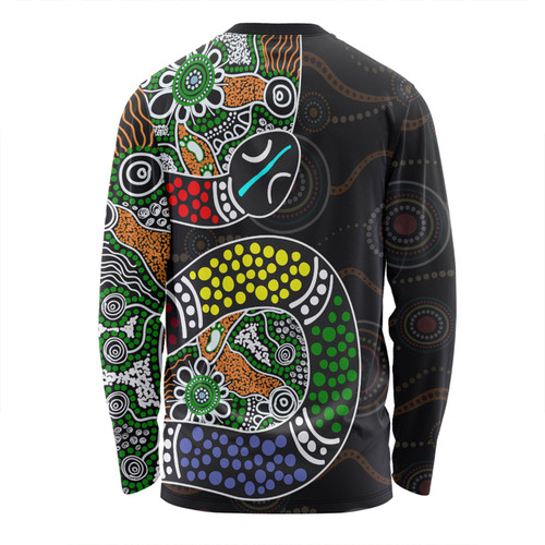 Australia Rainbow Serpent Aboriginal Long Sleeve T-shirt - Dreamtime Rainbow Serpent Contemporary Style Long Sleeve T-shirt Australia Rainbow Serpent Aboriginal Long Sleeve T-shirt - Dreamtime Rainbow Serpent Contemporary Style Long Sleeve T-shirt