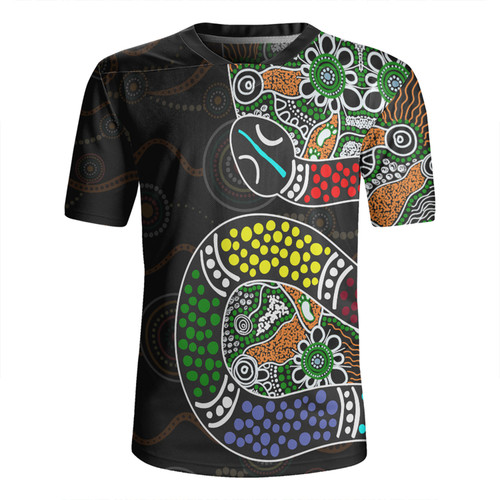 Australia Rainbow Serpent Aboriginal Rugby Jersey - Dreamtime Rainbow Serpent Contemporary Style Rugby Jersey