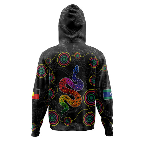 Australia Aboriginal Custom Hoodie - Indigenous Dreaming Rainbow Serpent Inspired Hoodie Australia Aboriginal Custom Hoodie - Indigenous Dreaming Rainbow Serpent Inspired Hoodie