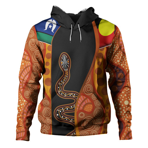 Australia Aboriginal Custom Hoodie - Indigenous Rainbow Serpent Inspired Hoodie