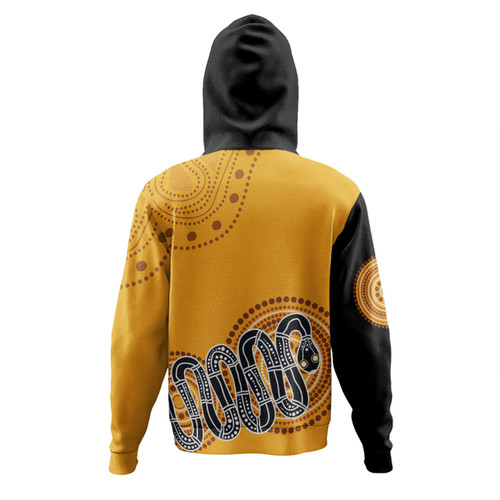 Australia Aboriginal Custom Hoodie - Orange Rainbow Serpent Dreaming Inspired Hoodie