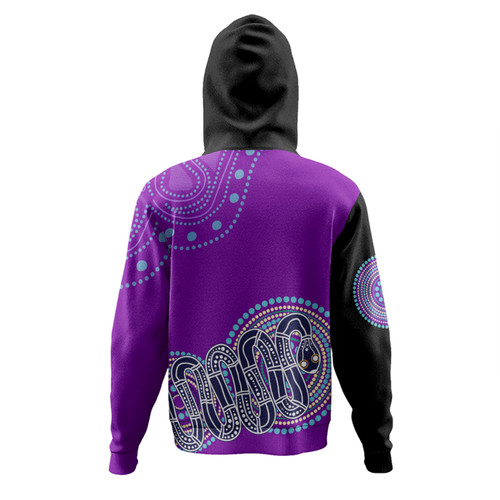 Australia Aboriginal Custom Hoodie - Purple Rainbow Serpent Dreaming Inspired Hoodie