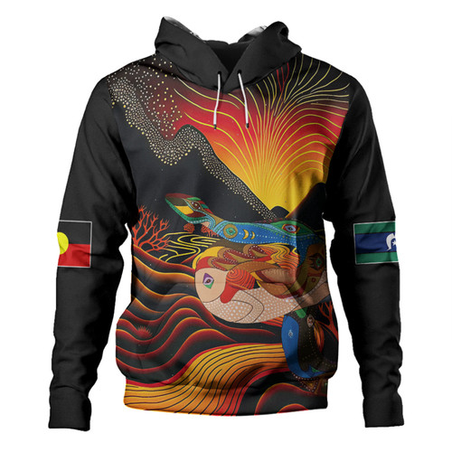 Australia Aboriginal Custom Hoodie - Rainbow Serpent In Aboriginal Dreaming Art Inspired Hoodie