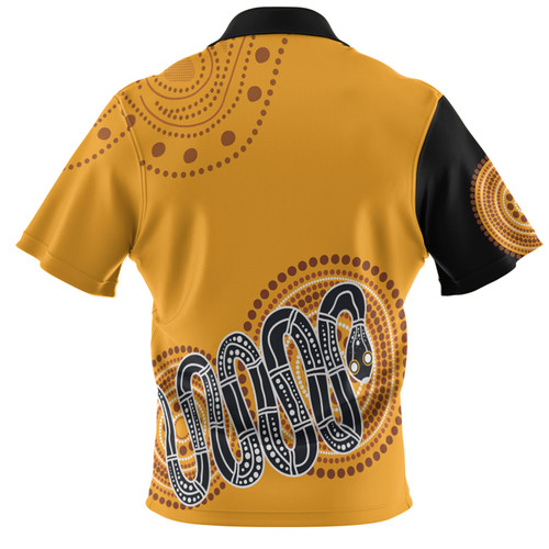 Australia Aboriginal Custom Polo Shirt - Orange Rainbow Serpent Dreaming Inspired Polo Shirt Australia Aboriginal Custom Polo Shirt - Orange Rainbow Serpent Dreaming Inspired Polo Shirt