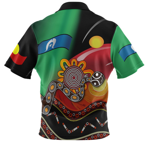 Australia Aboriginal Custom Polo Shirt - The Rainbow Serpent Dreamtime Give Shape To The Earth Polo Shirt Australia Aboriginal Custom Polo Shirt - The Rainbow Serpent Dreamtime Give Shape To The Earth Polo Shirt