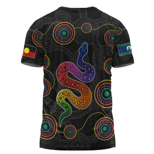 Australia Aboriginal Custom T-shirt - Indigenous Dreaming Rainbow Serpent Inspired T-shirt Australia Aboriginal Custom T-shirt - Indigenous Dreaming Rainbow Serpent Inspired T-shirt