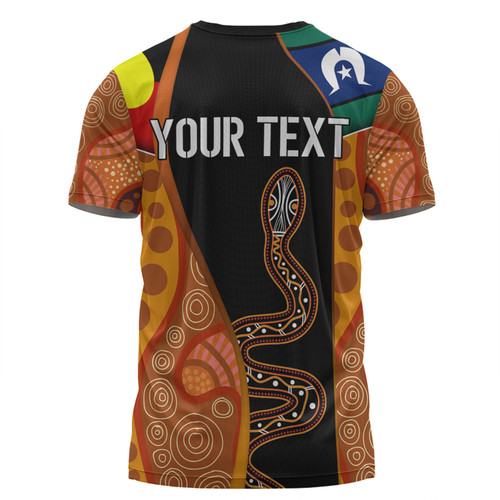 Australia Aboriginal Custom T-shirt - Indigenous Rainbow Serpent Inspired T-shirt Australia Aboriginal Custom T-shirt - Indigenous Rainbow Serpent Inspired T-shirt