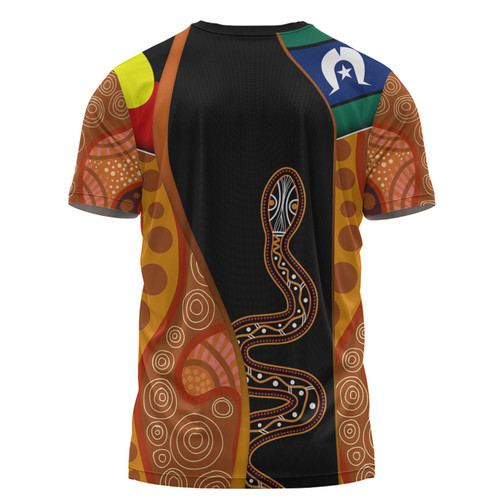 Australia Aboriginal Custom T-shirt - Indigenous Rainbow Serpent Inspired T-shirt Australia Aboriginal Custom T-shirt - Indigenous Rainbow Serpent Inspired T-shirt