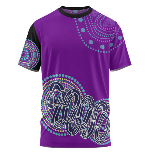 Australia Aboriginal Custom T-shirt - Purple Rainbow Serpent Dreaming Inspired T-shirt