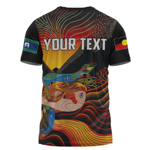 Australia Aboriginal Custom T-shirt - Rainbow Serpent In Aboriginal Dreaming Art Inspired T-shirt Australia Aboriginal Custom T-shirt - Rainbow Serpent In Aboriginal Dreaming Art Inspired T-shirt