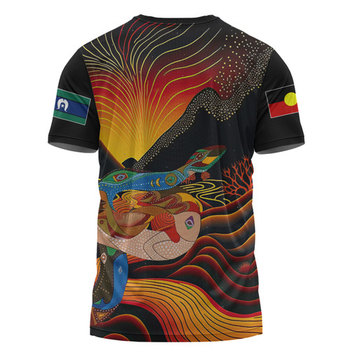 Australia Aboriginal Custom T-shirt - Rainbow Serpent In Aboriginal Dreaming Art Inspired T-shirt Australia Aboriginal Custom T-shirt - Rainbow Serpent In Aboriginal Dreaming Art Inspired T-shirt